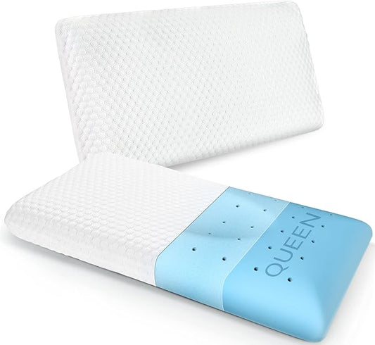 inight Pillows Queen Size Set of 2, Memory Foam Bed Pillows for Sleeping, Bed Pillow for Side Sleepers & Back Sleepers, Oeko-tex & CertiPUR-US-Queen Size (Pack of 2)