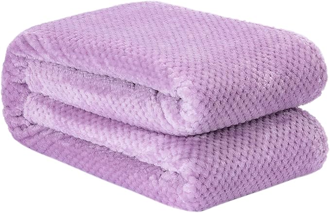 Fuzzy Throw Blanket, Plush Fleece Blankets for Adults, Toddler, Boys and Girls, Warm Soft Blankets and Throws for Bed, Couch, Sofa, Travel and Outdoor, Camping (Full Twin(70"x80"), XL2-Lavender)
