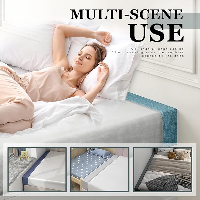 Mattress Extender, Bed Gap/Space Filler, Headboard Pillow Between Headboard and Mattress or Wall, High-Density Foam with Removable Cover（Light Grey-Twin/Twin XL-39 * 6 * 12in）