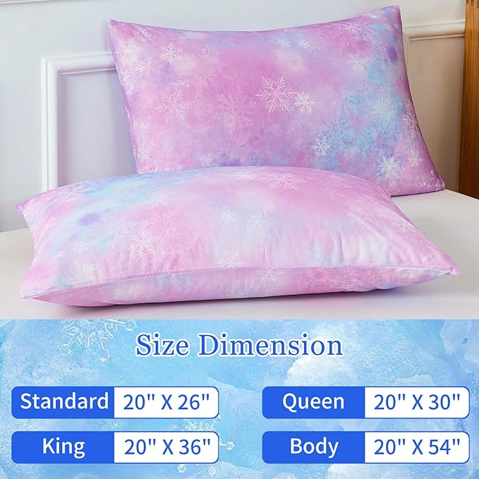 Cooling Pillow Cases for Hot Sleepers - Double Side Arc-Chill Q-Max>0.5 Cooling Fiber Cool Pillow Cases 2 Pack - Breathable Soft Cold Pillow Cases with Hidden Zipper (20" x 26")