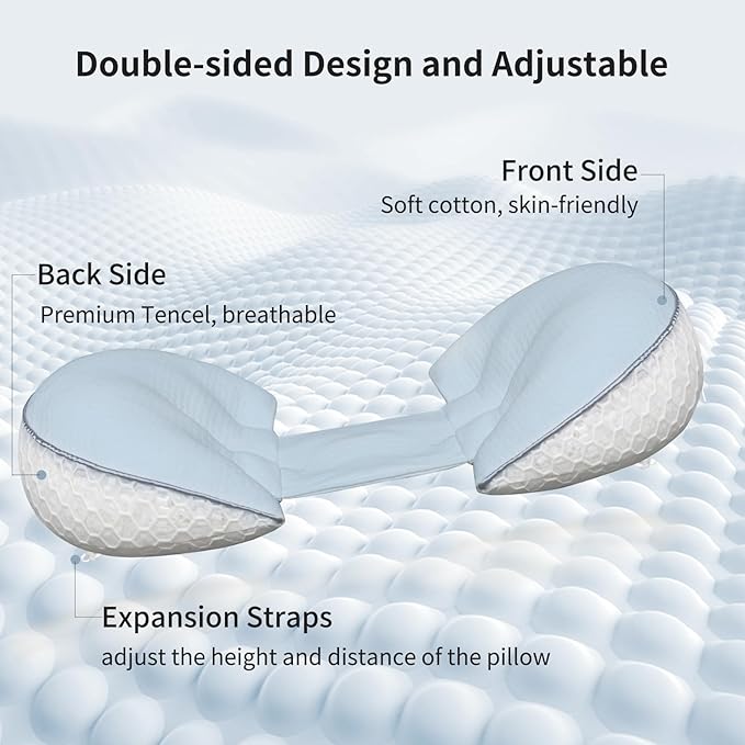 Pregnancy Pillows, PE Filling Body Pillow for Sleeping with Breathable Mesh Cover, Detachable and Adjustable Double-Sided Support for Back, HIPS, Legs and Belly Maternity Pillow (Blue)
