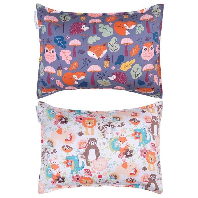 ALVABABY Toddler Pillowcases-Cotton Pillow Cover Fits 13 x 18 or 12x 16 Kids Bedding Pillow 2 Pack Envelope Pillow Covers for Babies Kids Children Boys Girls Sleeping and Travel 2TPW24