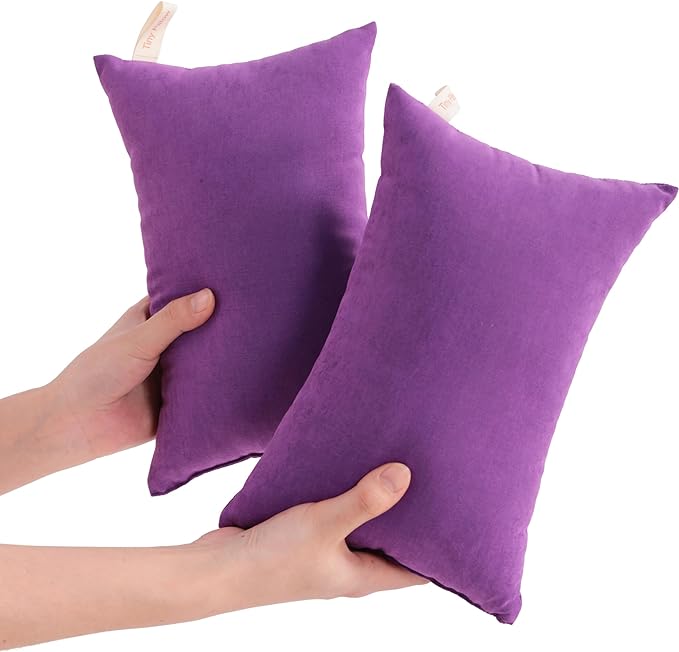NTBAY Tiny Pillows, Down Alternative 7"x11" Microfiber Mini Pillows for Travel, Pets, Soft Machine Washable Small Pillows for Neck, Wrist, Lumbar and Knee, Purple