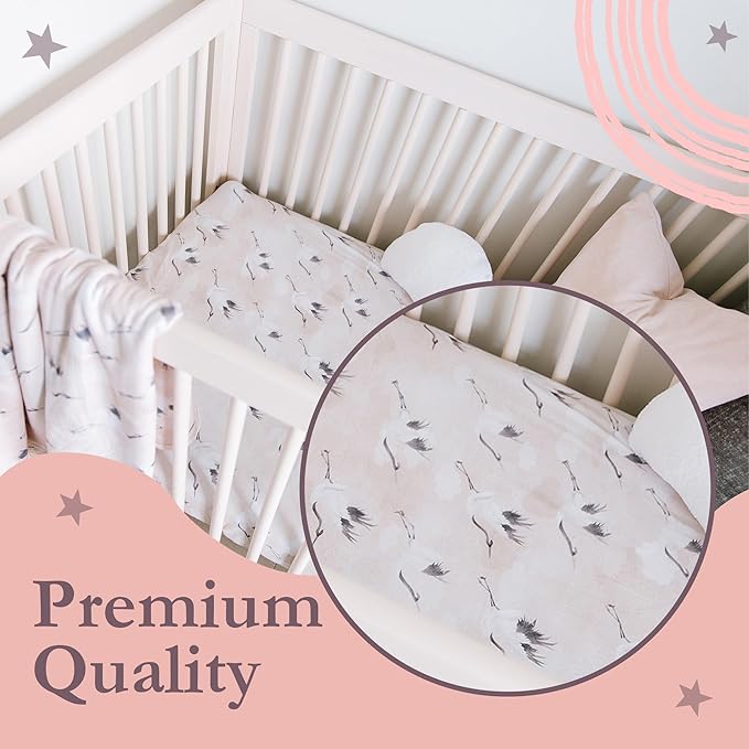 Crib Sheets - Crib Sheets Girl -Crib Sheets Boy - Jersey Sheets - Nursery Bedding - Toddler Bedding Sets for Girls - Toddler Bedding Sets for Boys - Baby Crib Sheets - OILO Studio Crib Sheet Crane