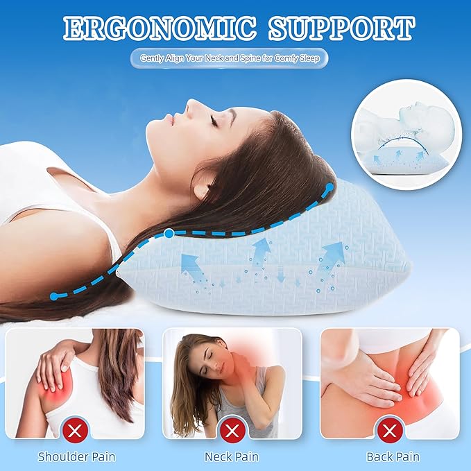 Cooling Hotel Bed Pillows Standard Size Set of 2- Staying Cold All Night, Comfortable Down Alternative Gel Pillow with Washable Cover for Side, Back or Stomach Sleepers