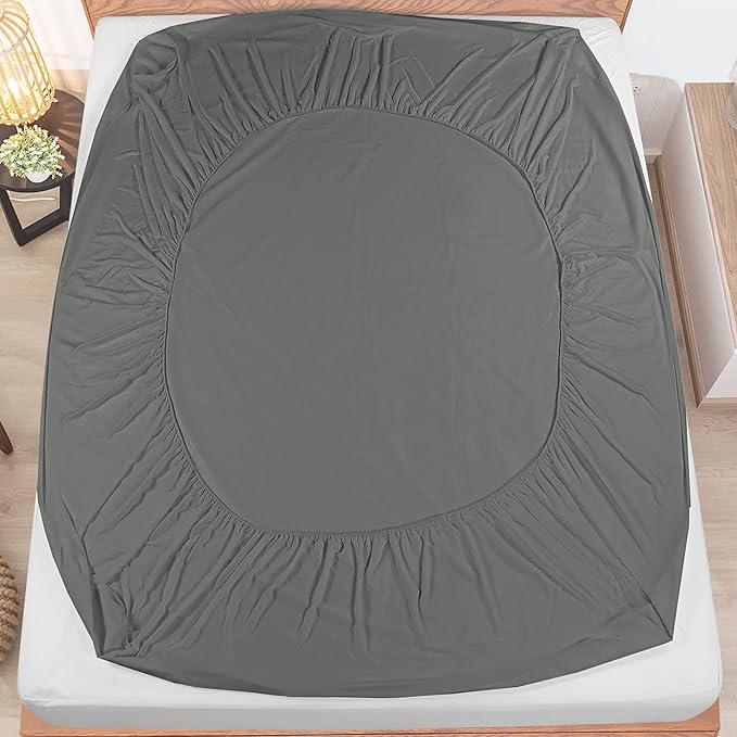 Utopia Bedding Waterproof Mattress Protector King Size, Premium Terry Mattress Cover 200 GSM, Breathable, Fitted Style with Stretchable Pockets (Gray)