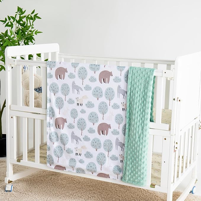 Baby Blanket for Boys Girls Super Soft Blanket,Fluffy Warm Lightweight Baby Receiving Blankets,Double Layer with Dotted Backing for Toddler Nursery (Bear, 30 * 40inch)