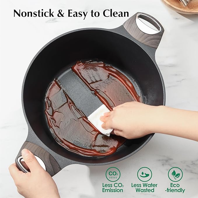SENSARTE 4Pcs Nonstick Cookware Sets, Pots and Pans Set, 1.5QT Sauce Pan with Lid & 4.5 QT Stock Pot, Non Toxic, PFOA&PFOS Free