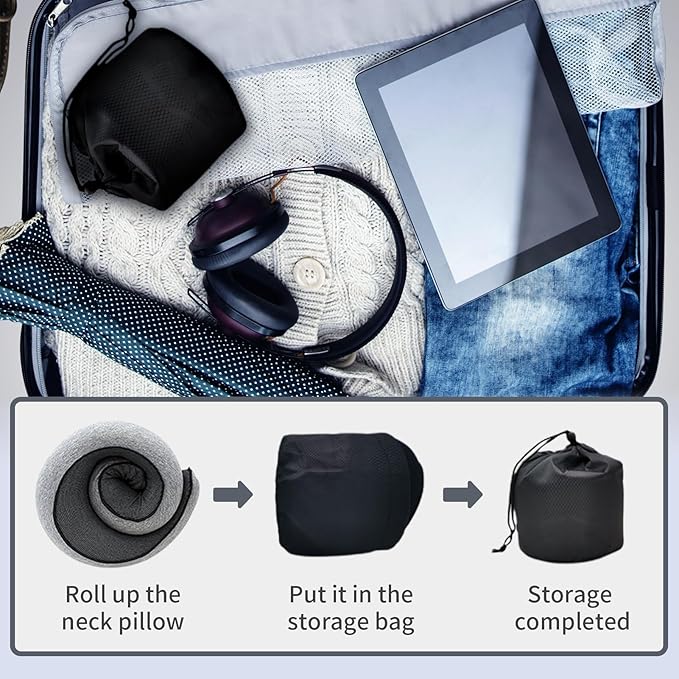 Travel Pillow, Neck Pillow, Neck Pillow for Traveling, Light Grey