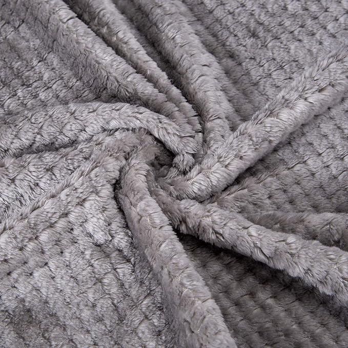 Fuzzy Throw Blanket, Plush Fleece Blankets for adults, Toddler, boys and Girls, Warm Soft Blankets and Throws for Bed, Couch, Sofa, Travel and Outdoor, Camping (Twin(60"x80"), XL1-Flint Gray)
