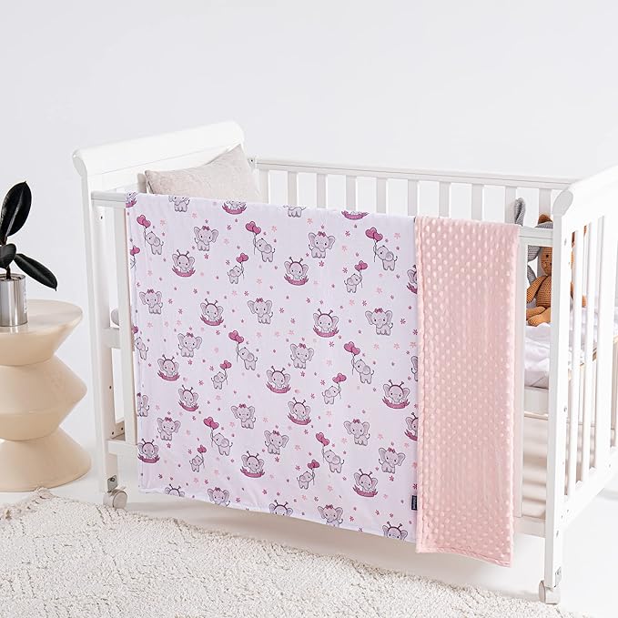Baby Blanket for Boys Girls Super Soft Blanket,Fluffy Warm Lightweight Baby Receiving Blankets,Double Layer with Dotted Backing for Toddler Nursery (Elephant, 30 * 40inch)