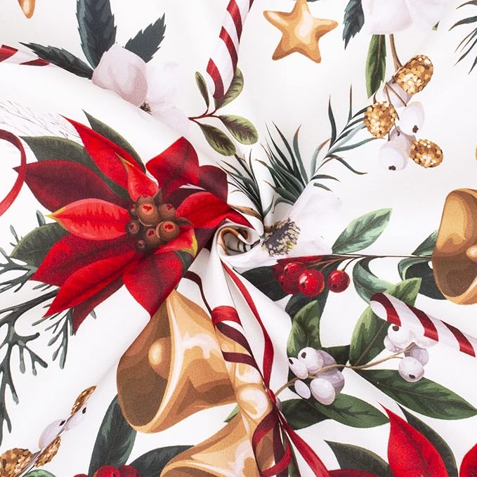 JISEN Baby Crib Sheet 1 Piece Portable Fitted Crib Sheet for Standard Crib and Toddler Mattresses Nursery Bed Decor for Boys Girls 28x52 Inch Christmas Flower