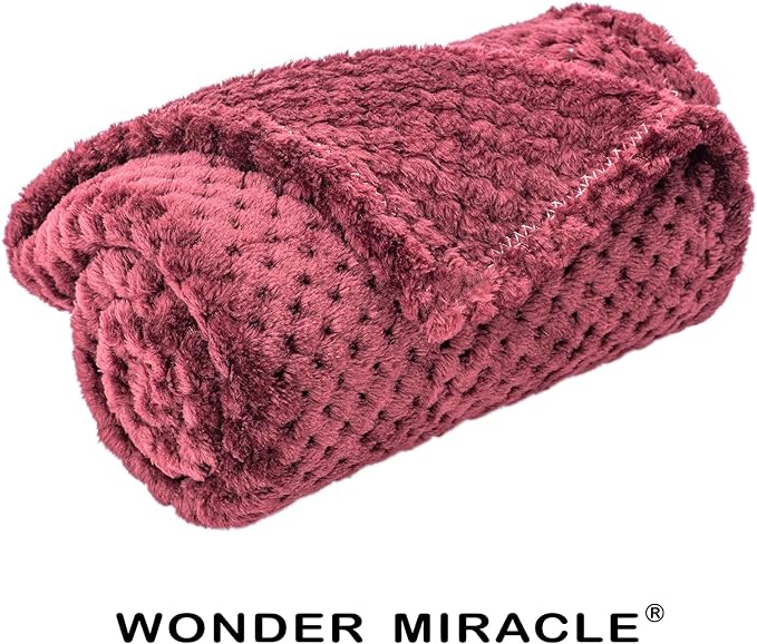 Fuzzy Blanket or Fluffy Blanket for Baby, Soft Warm Cozy Coral Fleece Toddler, Infant or Newborn Receiving Blanket for Crib, Stroller, Travel, Decorative (28Wx40L, XS-Coral Red)