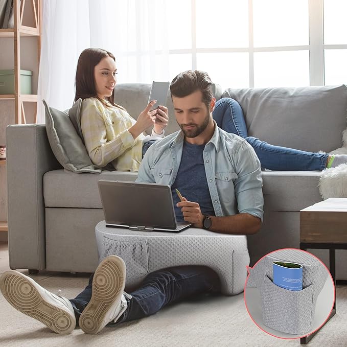 Reading Pillow for Lap & Gaming, Memory Foam Lap Desk Pillow, Extra Large Arm Rest Pillow for Adult, Laptop Pillow for Lap, Reading, Working, Gaming or Sitting in Bed, Floor, Sofa