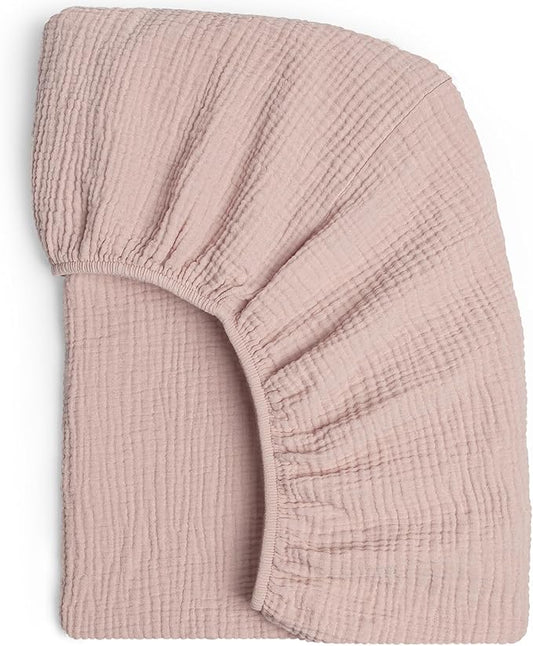 Lulumoon Muslin Crib Sheet Fitted Crib Mattress Sheet for Boys and Girls, 28"x 52" Sand