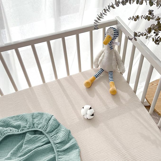 Lulu moon Muslin Crib Sheets - Fitted Crib Mattress Sheets for Boys and Girl - 28"x 52", 2 Pack
