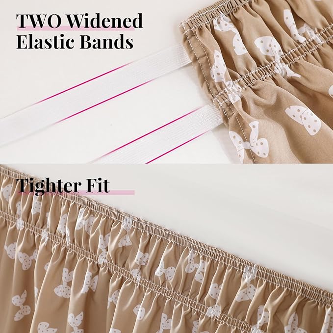 RIMELA Camel Elastic Bed Skirt King Szie 14 inch Drop, Cal King Bedskirt Easy to Put On, Solid Wrap Around Dust Ruffle, Fade Resistant Silky Fabric Machine Washable