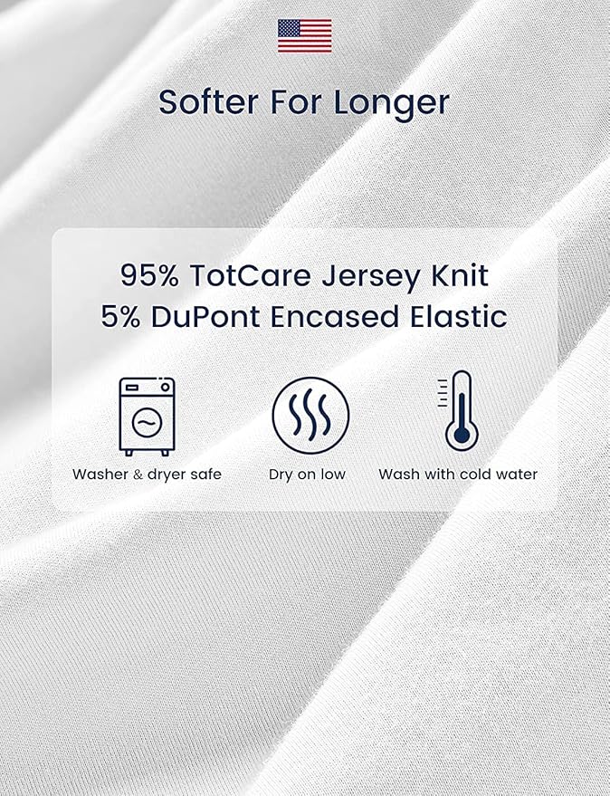 TotAha Premium Stretchy Bassinet Cradle Sheets (2-Pack) -Hypoallergenic, Silky Comfort, Buttery Soft, Calming Effect, All-Season Jersey-Knit Sheets,32 X 16 X 3''(Belgian & Blue Painted Elephant)