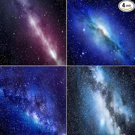 4 Pcs Fluorescent Light Covers for Ceiling Lights Classroom, Stylish Fluorescent Lampshades Classroom Light Covers Magnetic, Modern Ceiling Light Covers for Office, Home, Hospital (Starry Sky)