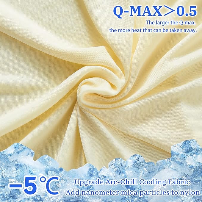 Cooling Pillow Cases for Hot Sleepers - Double Side Arc-Chill Q-Max>0.5 Cooling Fiber Cool Pillow Cases 2 Pack - Breathable Soft Cold Pillow Cases with Hidden Zipper (Cream, 20" x 36")