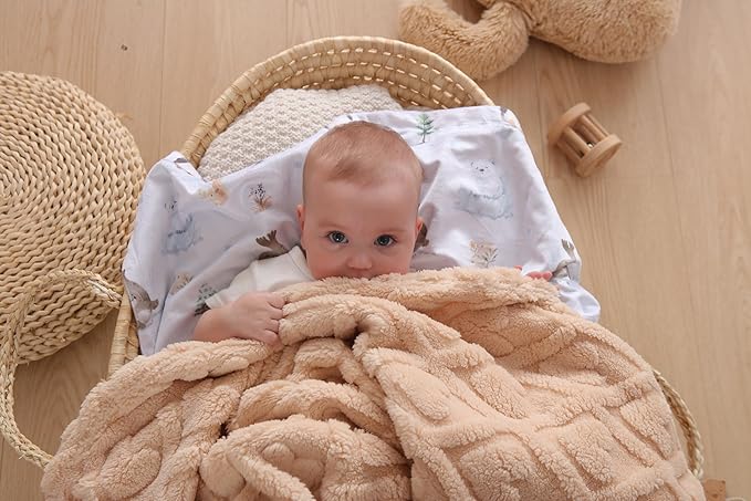 Sherpa Baby Blanket for Girls Toddlers Fleece Fluffy Fuzzy Blanket for Baby,Soft Warm Cozy Fleece Blanket,Receiving Blanket for Infant Newborn (Beige, 30 * 40, Love)