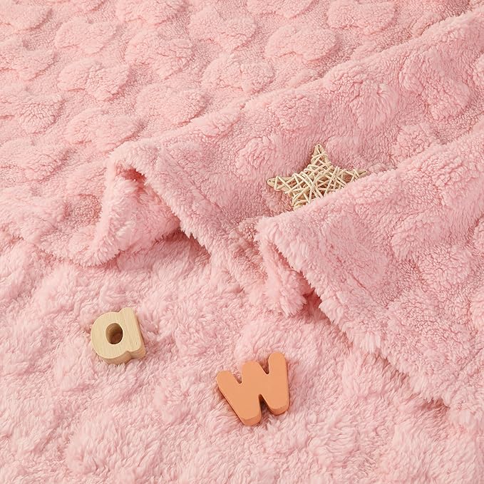 Sherpa Baby Blanket for Girls Toddlers Fleece Fluffy Fuzzy Blanket for Baby,Soft Warm Cozy Fleece Blanket,Receiving Blanket for Infant Newborn (pink, 30 * 40, bow)