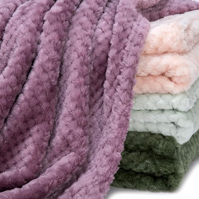 Fuzzy Blanket or Fluffy Blanket for Baby, Soft Warm Cozy Coral Fleece Toddler, Infant or Newborn Receiving Blanket for Crib, Stroller, Travel, Decorative (28Wx40L, XS-Burgundy)