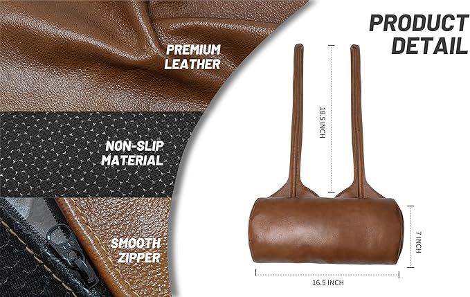 BOWERBIRD Genuine Leather Recliner Head Pillow-Head and Neck Pillow-Headrest Cushion for Neck Pain Relief and Cervical Support