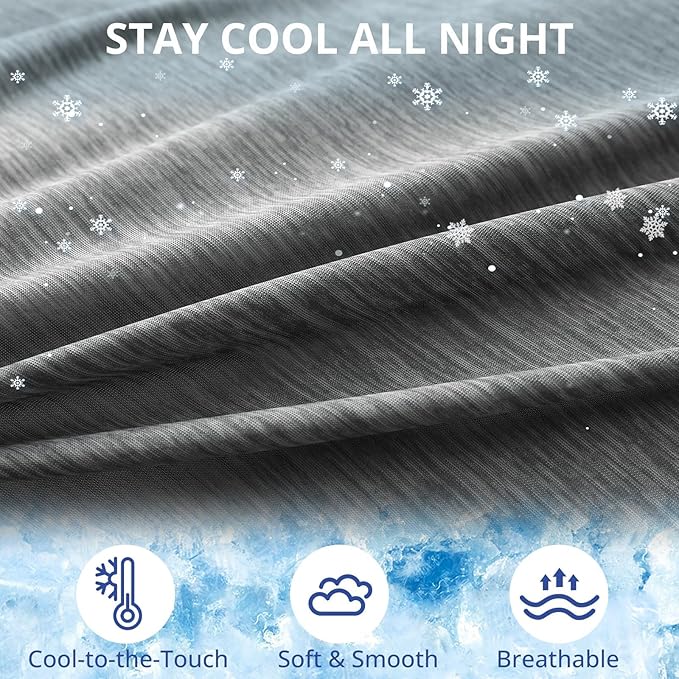 Sasttie Cooling Pregnancy Pillow Cover, 57-inch U Shaped Pregnancy Pillow Case, Cooling Maternity Pillow Cover Fits 55/57 Inch Pregnant Pillow, Grey