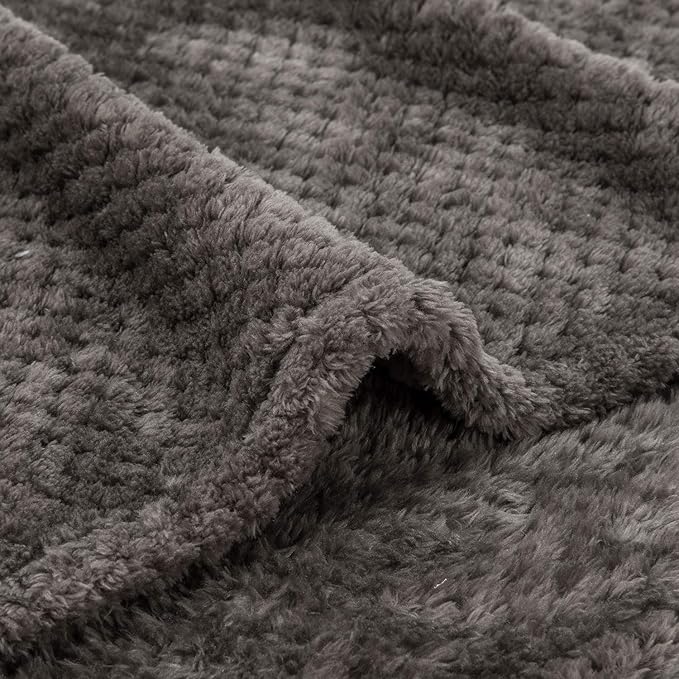 Fuzzy Blanket or Fluffy Blanket for Baby, Soft Warm Cozy Coral Fleece Toddler, Infant or Newborn Receiving Blanket for Crib, Stroller, Travel, Decorative (28Wx40L, XS-Eagle Grey)