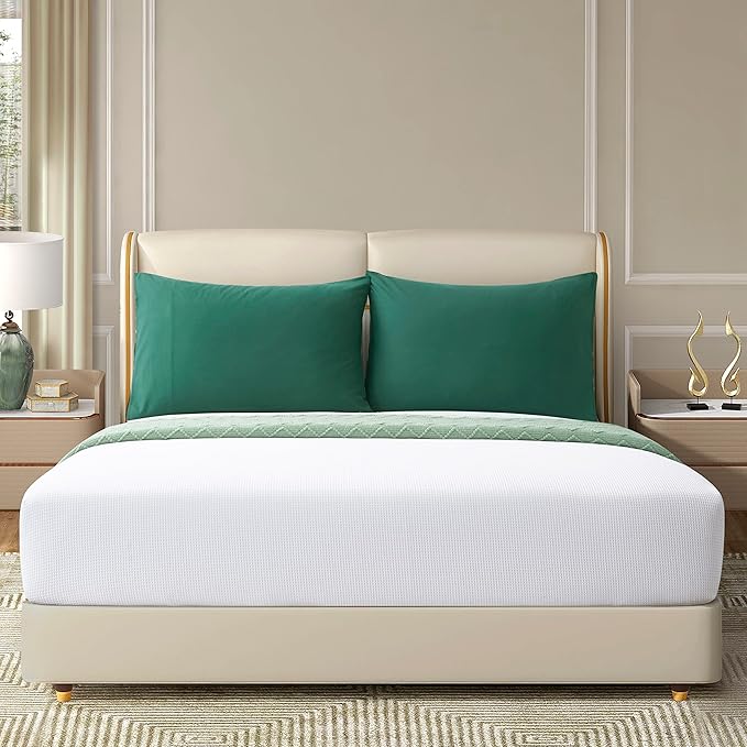 Small Pillow Cases 14x20 Microfiber Dark Green Pillow Cases Soft Comfortable Not Shrink Toddler Pillow Cases Set of 2 Baby Pillow Case Envelope Style