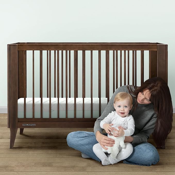 Delta Children Starlit Sky 2-Stage Crib and Toddler Mattress – GREENGUARD Gold Certified, CertiPUR-US Certified Foam, Breathable Machine Washable Cover, Waterproof Barrier, Made in USA, Green