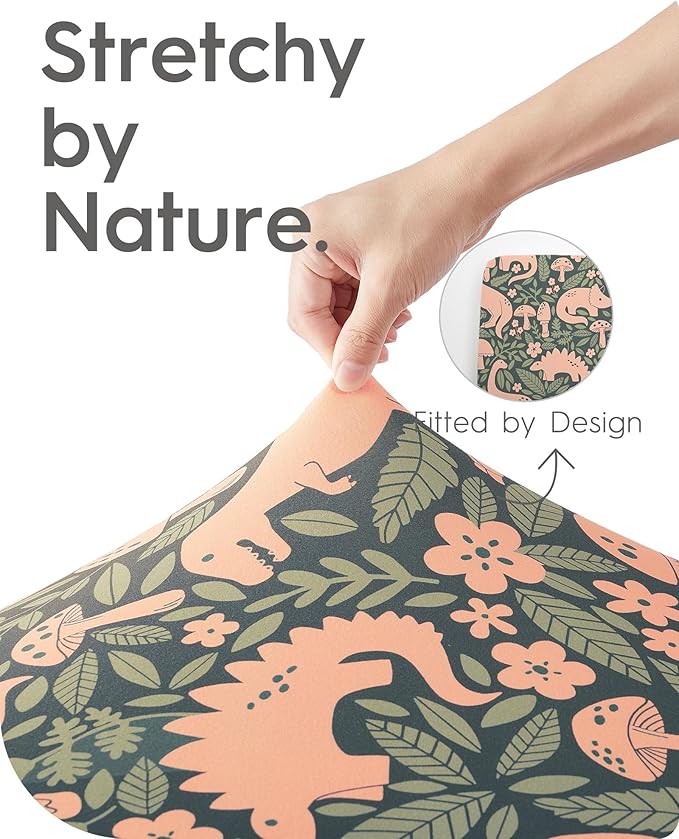 Bassinet Sheets for Baby Boy Girl, TotBasic Buttery Soft Universal Bassinet Fitted Sheet, Compatible with Halo, Mika Micky, Baby Delight, Dream On Me, Maxi COSI & More Bassinet Mattress(PinkDinosaurs)