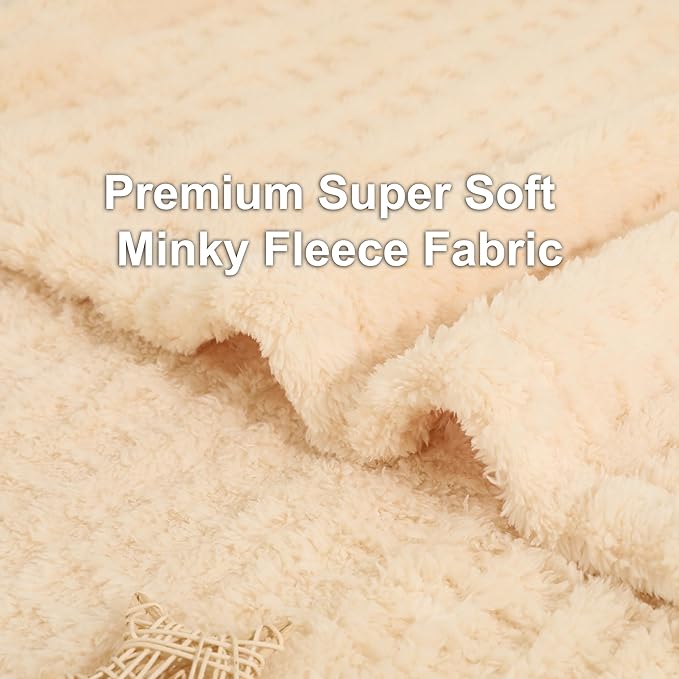 Sherpa Baby Blanket for Girls Toddlers Fleece Fluffy Fuzzy Blanket for Baby,Soft Warm Cozy Fleece Blanket,Receiving Blanket for Infant Newborn (Beige, 30 * 40, Waffle)