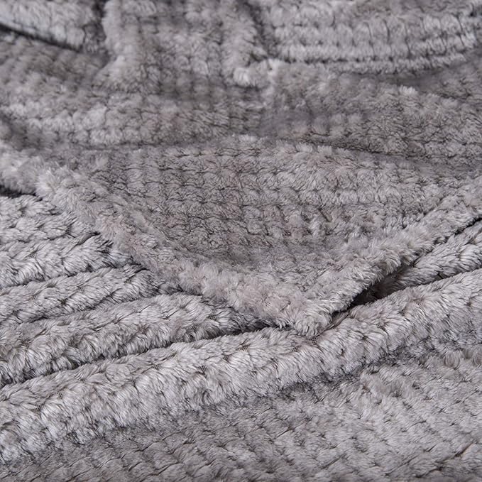 Fuzzy Throw Blanket, Plush Fleece Blankets for adults, Toddler, boys and Girls, Warm Soft Blankets and Throws for Bed, Couch, Sofa, Travel and Outdoor, Camping (Full Twin(70"x80"), XL2-Flint Gray)