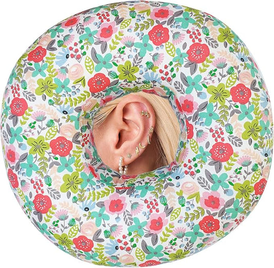 Ear Hole Piercing Pillows for Ear Pain Side Sleeping CNH Pillow Pressure Sore Pain Relief Ear Guard Lifesaver Tinnitus Support Neck Head, Camellia