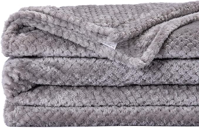 Fuzzy Throw Blanket, Plush Fleece Blankets for adults, Toddler, boys and Girls, Warm Soft Blankets and Throws for Bed, Couch, Sofa, Travel and Outdoor, Camping (Twin(60"x80"), XL1-Flint Gray)