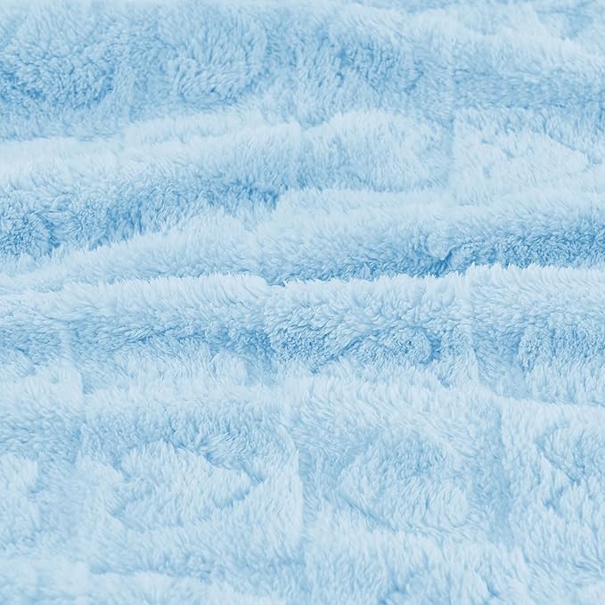Sherpa Fleece Baby Blanket Heart Checkered Blanket, Ultra Soft Fluffy Premium Baby Blankets for Boys Girls, Cozy Infant Toddler Newborn Receiving Blankets for Crib Stroller 30”×40” (Blue)