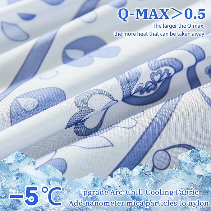 Cooling Pillow Cases for Hot Sleepers - Double Side Arc-Chill Q-Max>0.5 Cooling Fiber Cool Pillow Cases 2 Pack - Breathable Soft Cold Pillow Cases with Hidden Zipper (20" x 30")