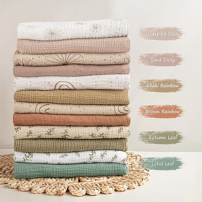 Muslin Bassinet Sheets Baby: Cotton Bassinet Sheets Fitted for Boys and Girls - Bassinet Sheets for Oval Rectangle or Hourglass Mattress(Sand Daisy)