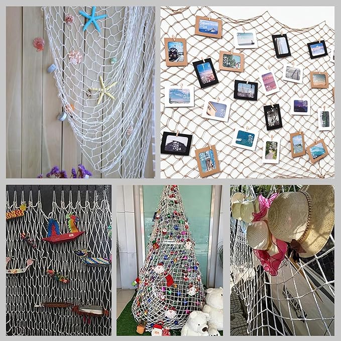 Rope Net Kids Safety Rope Netting Stairs Balcony Fence Safety Net Child Railing Playground Protection Rope Netting Indoor and Outdoor Decor Net White (4mm,2X2m)