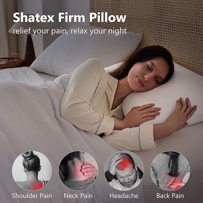 Shatex Extra Firm Pillow King Size 34 x 20 inch, Bed Pillow with Adjustable Insert Provides Stronger Support - for Back, Stomach & Side Sleepers.