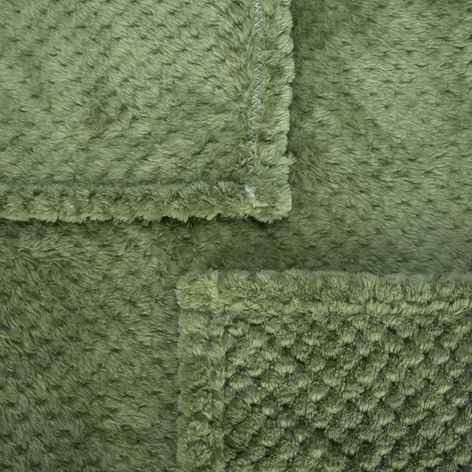 Fuzzy Blanket or Fluffy Blanket for Baby, Soft Warm Cozy Coral Fleece Toddler, Infant or Newborn Receiving Blanket for Crib, Stroller, Travel, Decorative (28Wx40L, XS-Olive Green)