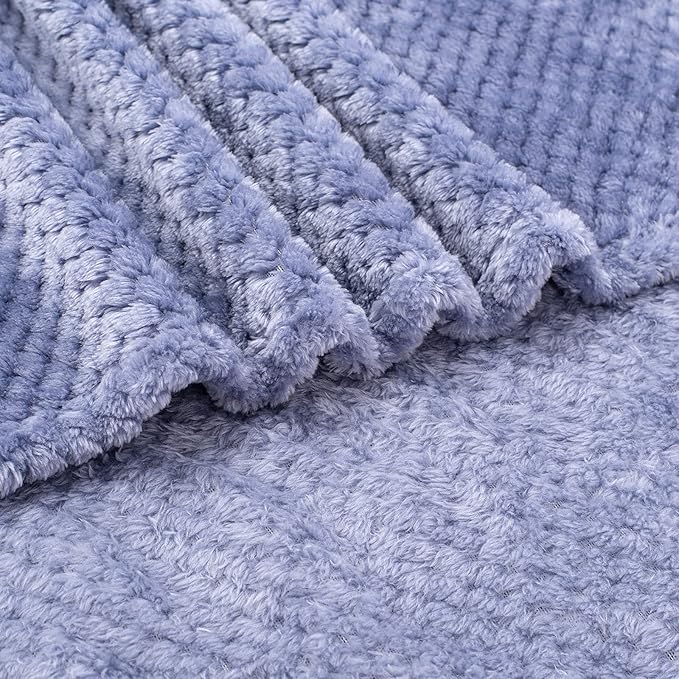 Fuzzy Blanket or Fluffy Blanket for Baby, Soft Warm Cozy Coral Fleece Toddler, Infant or Newborn Receiving Blanket for Crib, Stroller, Travel, Decorative (28Wx40L, XS-Pearl Blue)