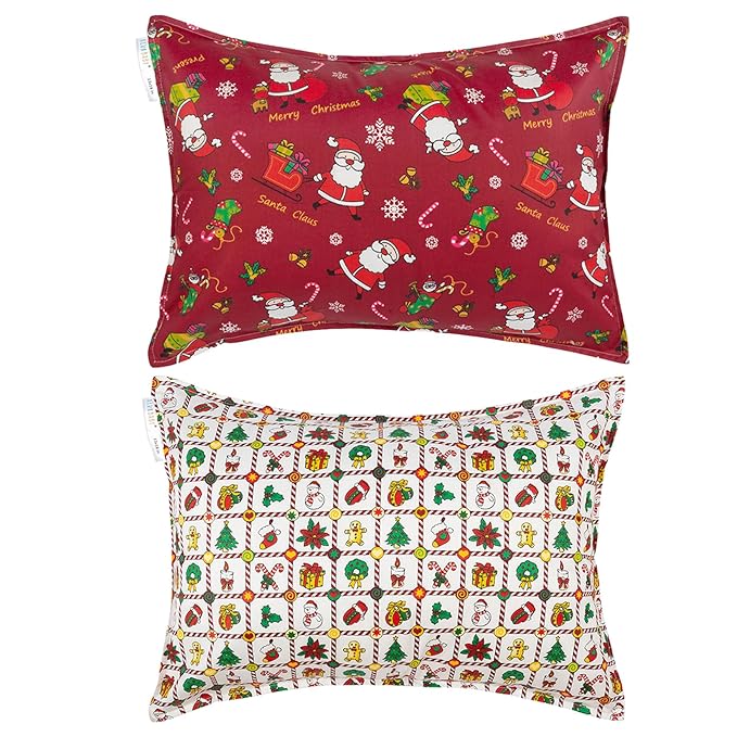 ALVABABY Toddler Pillowcases Fits 13 x 18,12x 16 Kids Pillow Cover Cotton Envelope Baby Christmas Pillowcases for Boy Girl Sleeping Travel Xmas 2TPW29A
