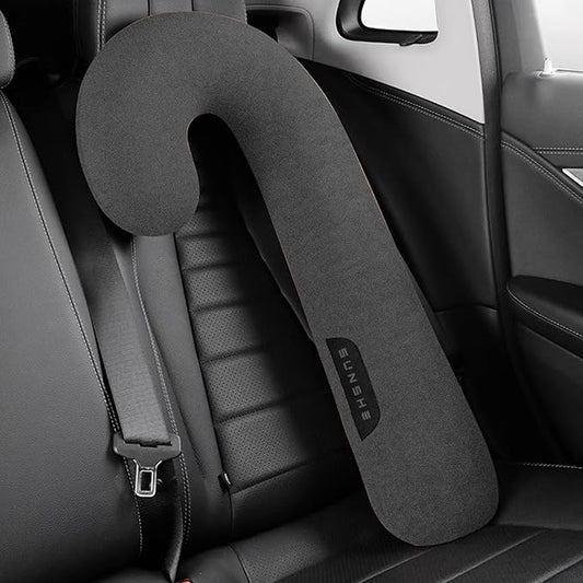 Travel Neck Body Pillow for Car Sleeping, Travel Gifts J Pillow Road Trip Essentials for Adults Kids, Neck&Spine Support Pillows Black