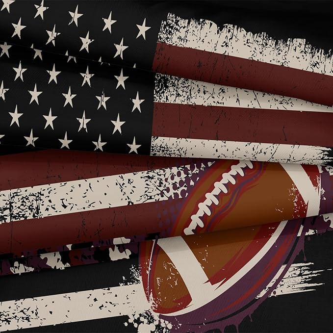 Bedbay Flag Camo Comforter Set Camouflage Bedding American Flag Comforter Set Queen Vintage Camo Football Bedding Teen Boys Military Army Comforter 4 Pcs Rugby Ball Games Sports Theme Duvet Set