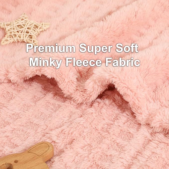 Sherpa Baby Blanket for Girls Toddlers Fleece Fluffy Fuzzy Blanket for Baby,Soft Warm Cozy Fleece Blanket,Receiving Blanket for Infant Newborn (pink, 30 * 40, waffle)