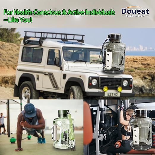 Hydrogen Water Bottle with 50 Oz/1.5L Capacity, Sports Hydrogen Rich Water Generator with SPE/PEM Technology for Gym Home School Travel - Green