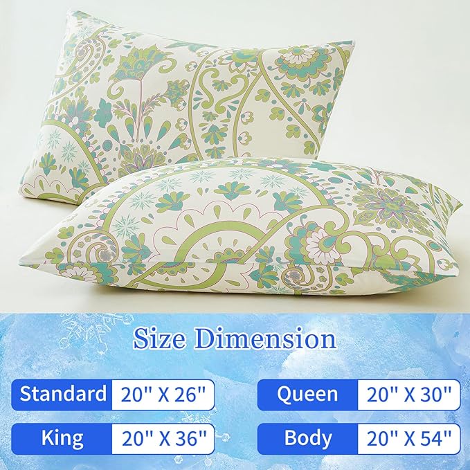 Cooling Pillow Cases for Hot Sleepers - Double Side Arc-Chill Q-Max>0.5 Cooling Fiber Cool Pillow Cases 2 Pack - Breathable Soft Cold Pillow Cases with Hidden Zipper (20" x 26")